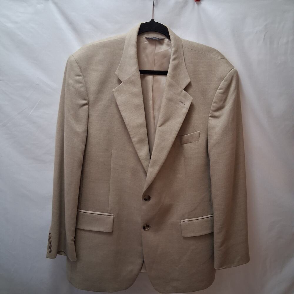 Brooks Brothers Men's Blazer/Jacket Wool Silk 2 Button Tan Size-44R